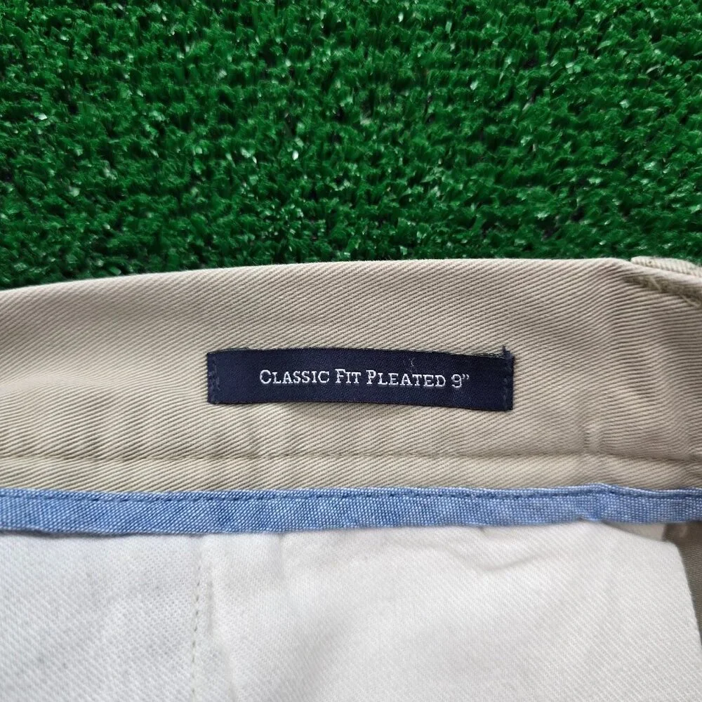 Polo Ralph Lauren Shorts Mens 36 Beige Chino Pleated Classic‎ Fit Golf Preppy